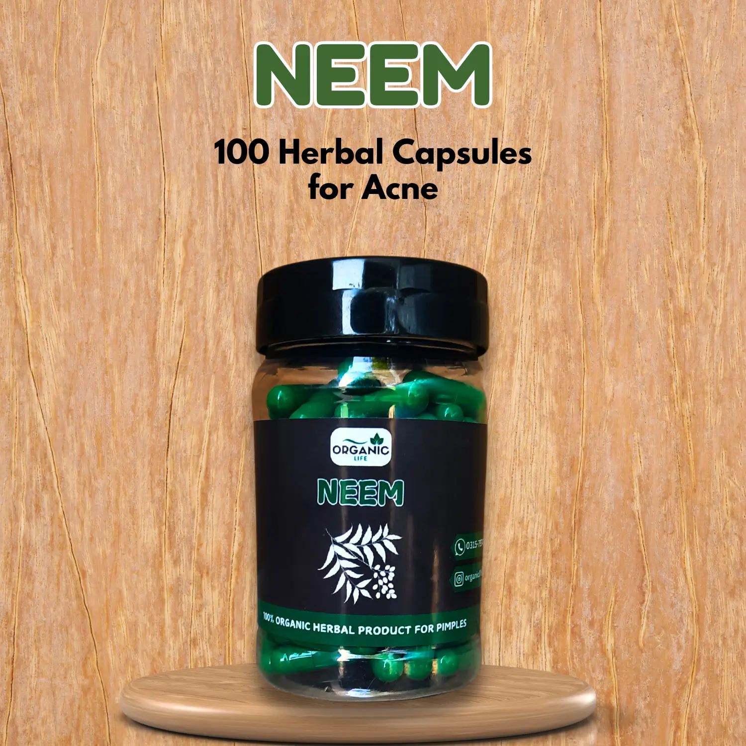 Neem Herbal Capsules — Natural Solution for Acne & Skin Health-100 Capsules - Image 5