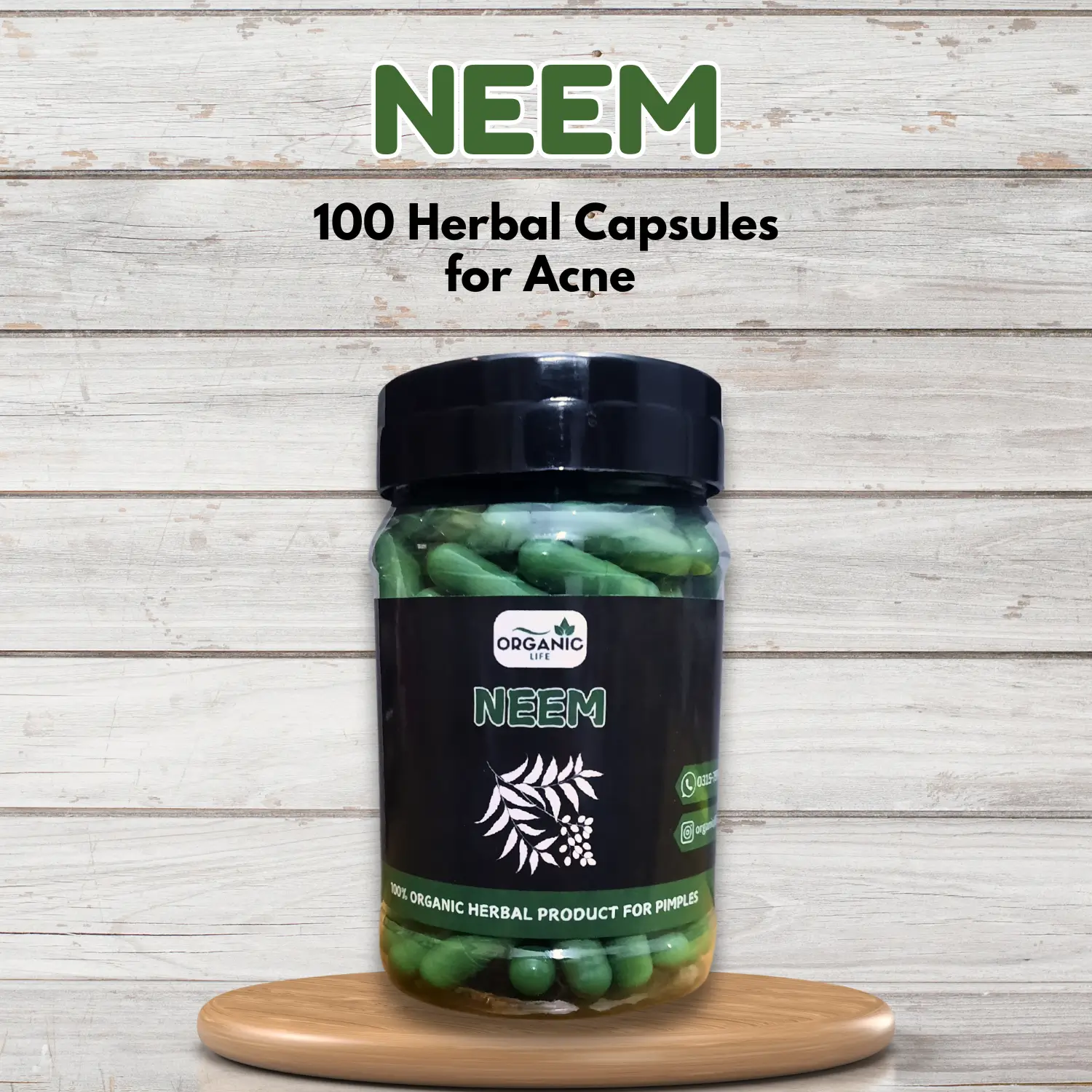 Neem Herbal Capsules — Natural Solution for Acne & Skin Health-100 Capsules - Image 4